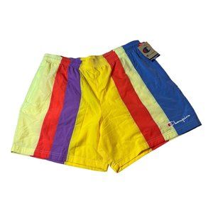 Champion Nylon Warm Up Mesh Lining Shorts Mens 2XL XXL Color Block NWT
